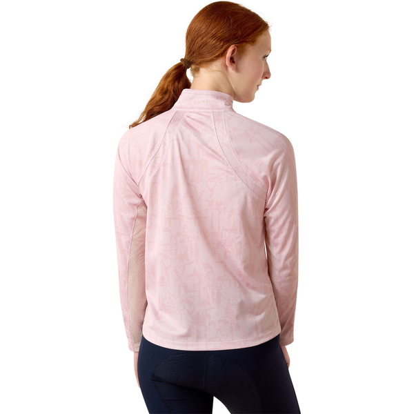 2026 Ariat Jóvenes Sunstopper 3.0 1/4 Zip Baselayer 10071448 - Sepia Horse Park Print